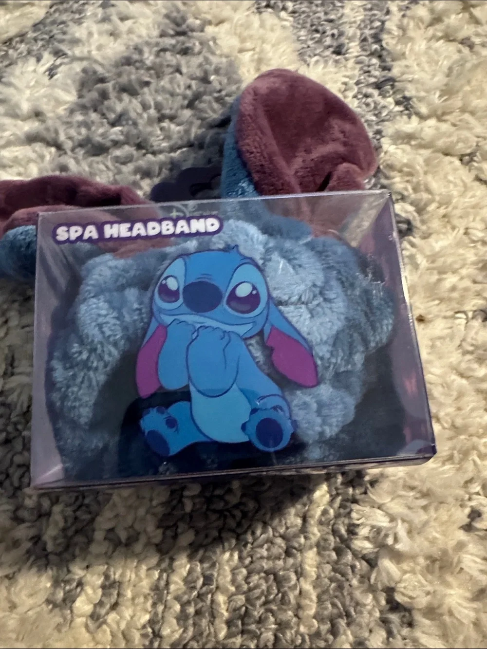 Disney Blue and Purple Stitch Plush Spa Headband